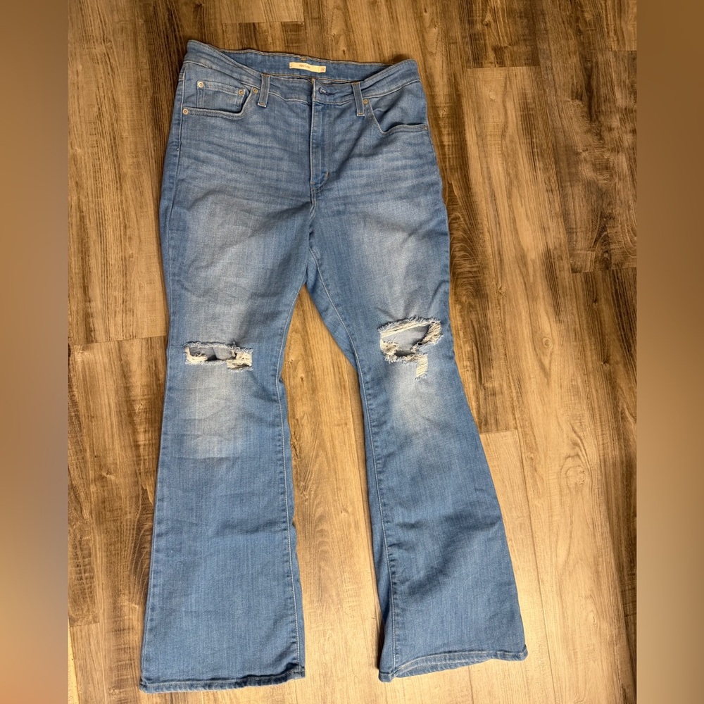Levi’s Distressed Flare Blue Jeans